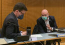 Frankfurts Bürgermeister Claus Junghanns und Oberbürgermeister René Wilke am Montagabend in einer Ausschusssitzung