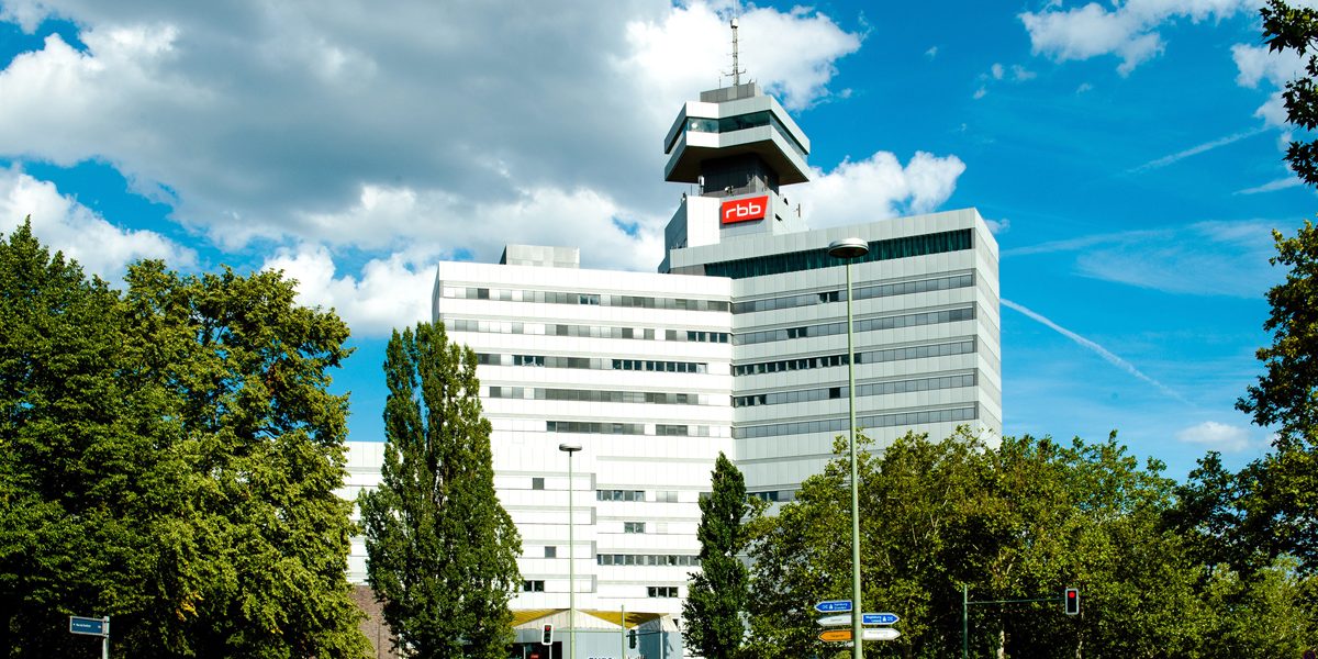 Das rbb-Fernsehzentrum am Theodor-Heuss-Platz in Berlin
