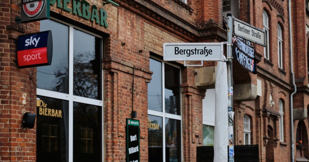 Die Bergstraße Ecke Berliner Straße in Frankfurt (Oder)