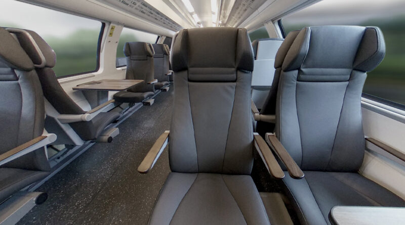 Die neuen Desiro HC Züge der ODEG von Siemens - hier die Sitze in der 1. Klasse.