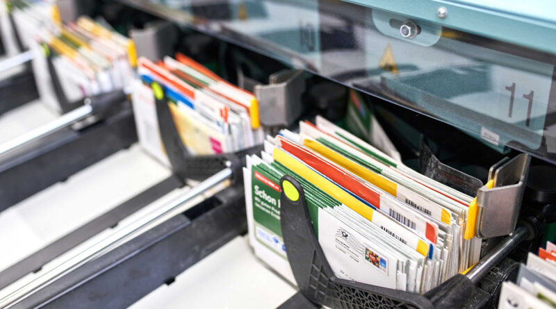 Briefsortiermaschine der Deutschen Post
