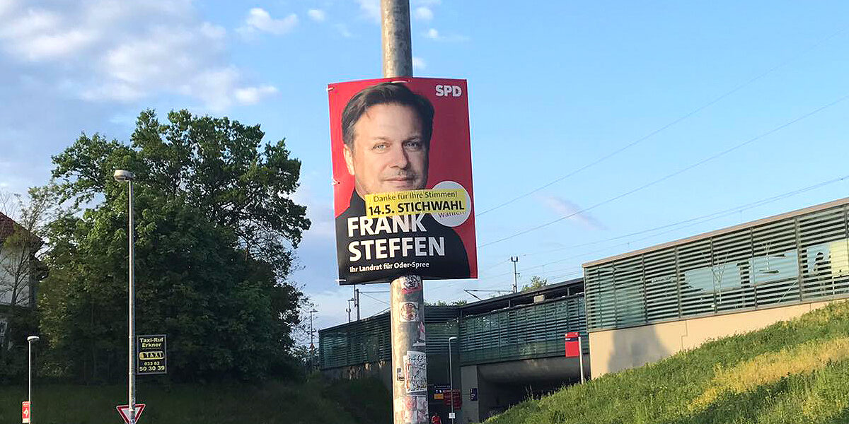 Wahlkampfplakat von Frankf Steffen (SPD)