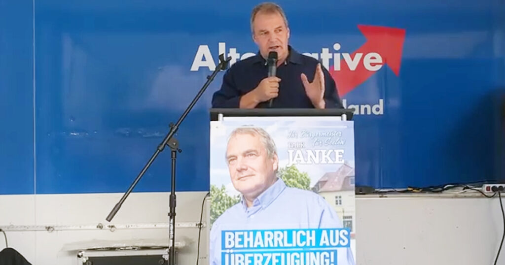 Falk Jahnke, AfD-Kandidat in Seelow für das Amt des Bürgermeisters.