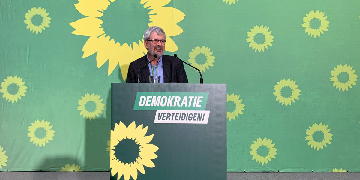 Brandenburgs Umweltminister Axel Vogel (B'90/Grüne) auf dem Landesparteitag in Frankfurt (Oder)