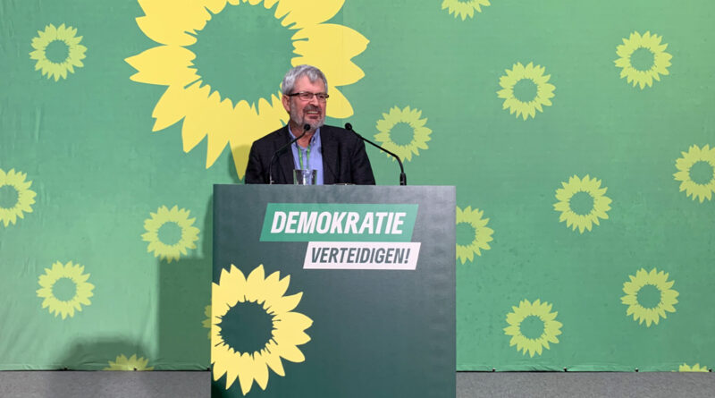 Brandenburgs Umweltminister Axel Vogel (B'90/Grüne) auf dem Landesparteitag in Frankfurt (Oder)