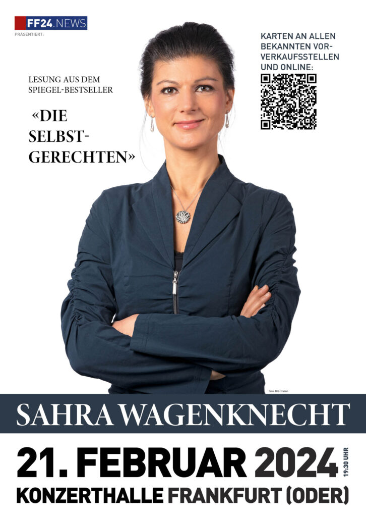 Am 21. Februar kommt Sahra Wagenknecht in die Konzerthalle nach Frankfurt (Oder).