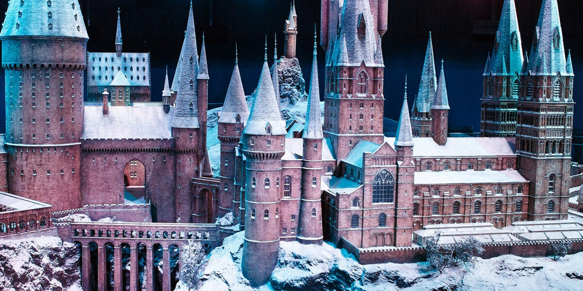 "Harry Potter" Schloss Hogwarts im Schnee.