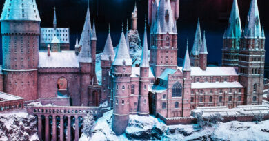 "Harry Potter" Schloss Hogwarts im Schnee.