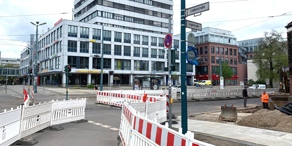 Baustelle in der Logenstraße sorgt für Vollsperrung