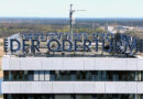 Die UKW-Sendeantenne von 91.7 ODERWELLE auf dem ODERTURM in Frankfurt (Oder).