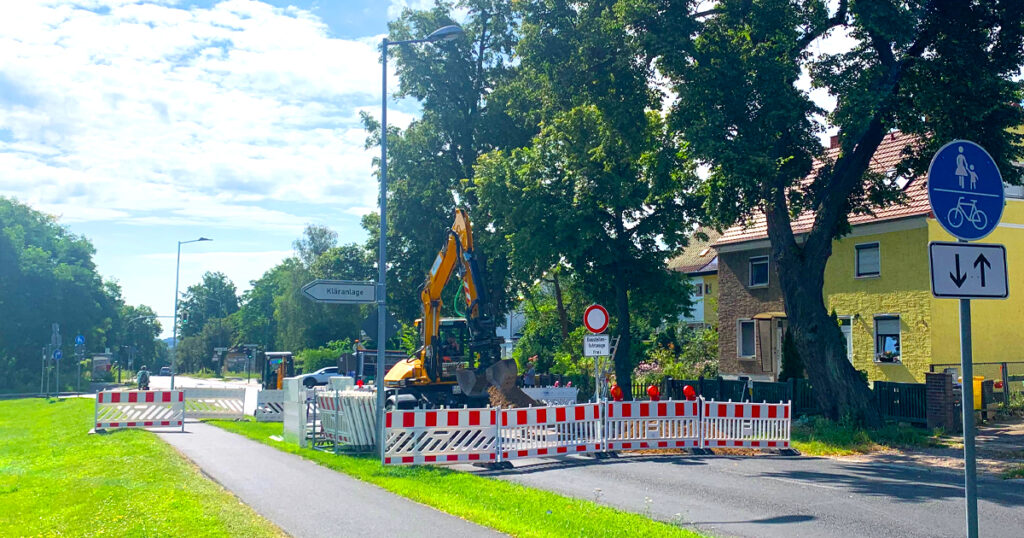 Vollsperrung der Goepelstraße in Frankfurt (Oder).